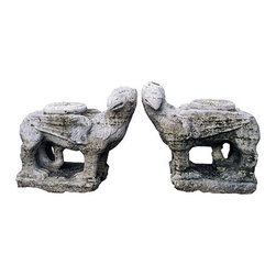 Pair of Carved Griffin Pedistals - Products