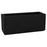 PolyStone Planters - Milan Tall Outdoor Trough Planter, Black - Give your favorite greenery a solid place to flourish with the Milan Tall Trough. These Poly-Stone planters have an insulated core to assist with temperature fluctuations, allowing for better root growth. The simple clean lines of the Milan Tall Trough will add style and fresh air to any space.