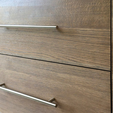 Wire-Brushed White Oak Entertainment Cabinet