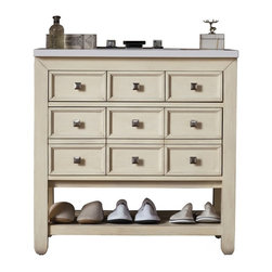 33 inch Single Bathroom Vanity Vanilla Oak Finish with Snow White Quartz Top - Bathroom Vanities And Sink Consoles