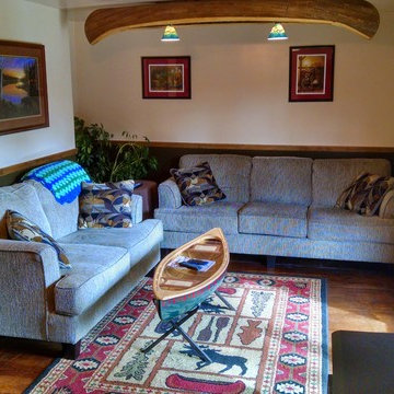 Wooden Display Canoe