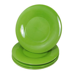 Le Souk Ceramique - Stoneware Dinner Plates, Set of 4, Green - Dinner Plates