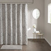 Madison Park Polyester Jacquard Shower Curtain With Silver Finish MP70-6875