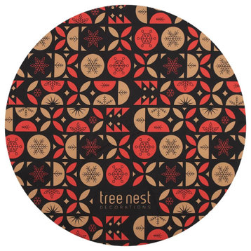 Tree Nest Glory Christmas Tree Printed Mat, Multicolored, 34.5in