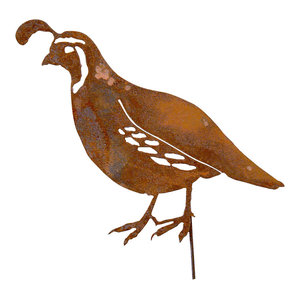 Quail Family Regal Art Father Mother Two Chicks