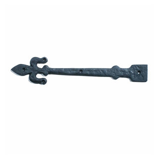 4 Black Wrought Iron Dummy Door Hinge Fleur de Lis 16 inch | Renovators Supply 35793