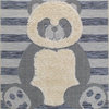 Kids Collection -Cream Blue Panda Rug, 3'11" x 5'7"