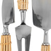 Stainless Steel Charcuterie Knives with Rattan Wrapped Handles, Set of 3 Styles