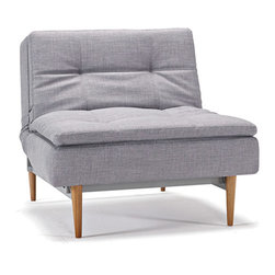 Dublexo Deluxe Begum Grey Chair in Light Wood Legs by Innovation USA - Armchairs And Accent Chairs