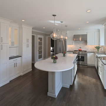 Spring City -- White Kitchen Renovation with Rounded Custom Island
