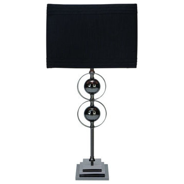 Black Metal Modern Table Lamp Set of 2 25"H