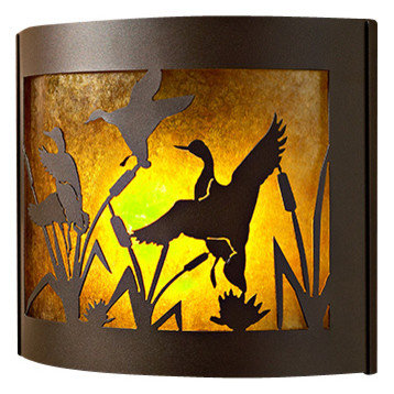 Flying Duck Decorative Sconce, Facing Left, 14"