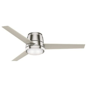 Commodus 54" Indoor Flush Mount Ceiling Fan in Brushed Nickel