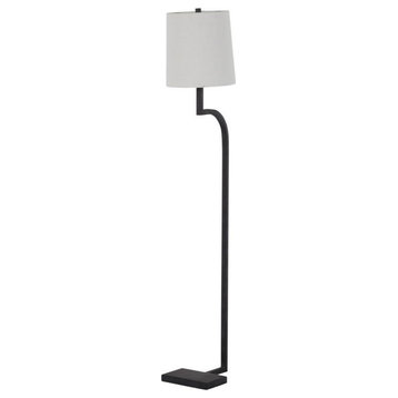 Howard Floor Lamp, 1-Light, Rusty Black, White Shade, 52.75"H