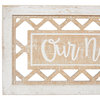 White Wood Farmhouse Carved Sign Wall Decor Set of 2 12"W, 7"H 61463