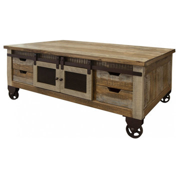 Crafters and Weavers Bayshore Sliding Door 8 Drawer Coffee Table