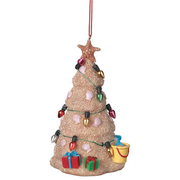 Coastal Sand Sculpture Tree with Ornaments and Decorations Christmas Ornament