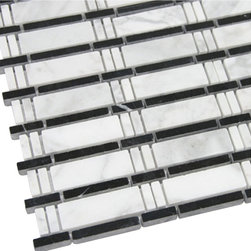 White and Black Bamboo Mosaic Marble Tiles - Home Accessories & Decor