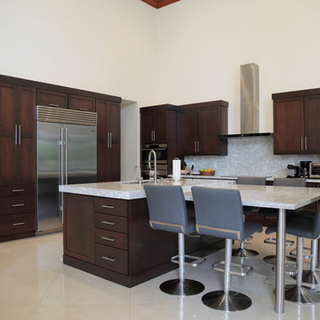 Large Contemporary Pinecrest Kitchen with Sub-Zero/Wolf Appliances