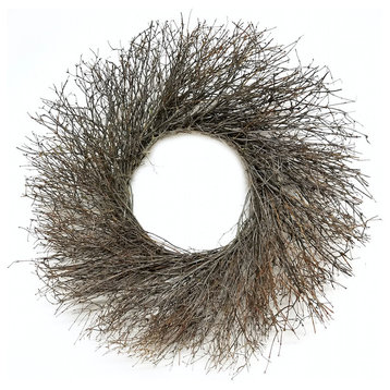 Natural Quail Brush Twig Indoor/Outdoor Dried Wreath, 30"