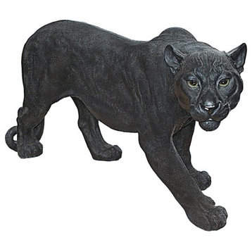 Exotic Black Panther Garden Statue
