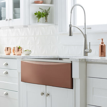 Crosstown Farmhouse Sink with Interchangeable Apron in Sunset