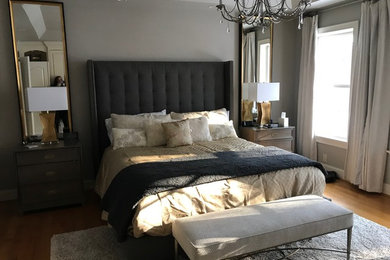 Photo of a transitional bedroom in Bridgeport.