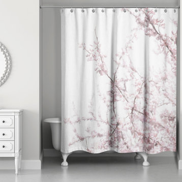 Pink Flowering Tree 71x74 Shower Curtain