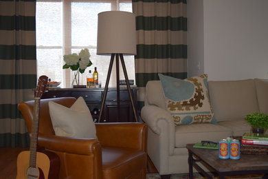 Transitional living room photo in Boston