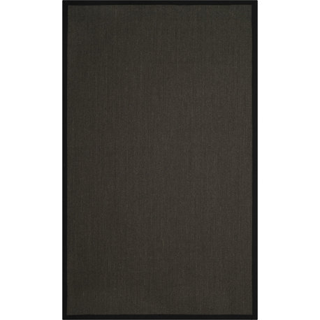 Safavieh Natural Fiber Nf131D Solid Color Rug, Anthracite/Black, 4'0"x6'0"