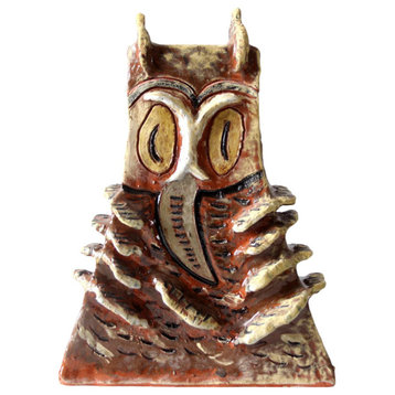 Consigned, Vintage Clare Holmberg Studio Pottery Owl Jar