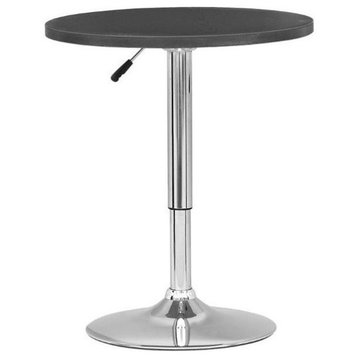 Atlin Designs Round Top & Swivel Base Contemporary Metal Pub Table in Chrome