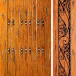 Knotty Alder Exterior Prehung Door With One Side Light, Clavos - Front Doors