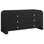 Meridian Furniture - Artisto Dresser, Black - Make organizing a stylish affair when you bring home this Artisto dresser. This beautiful dresser features an elegantly eye-catching design with its rich wood veneer black finish and its textured drawer front designs. Six drawers give you oodles of room for storing items out of sight and out of mind, and the roomy drawers make sure that organizational power is at your fingertips. For versatility, both gold and chrome handles are included with the dresser.