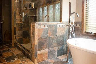 Mountain style bathroom photo in Denver