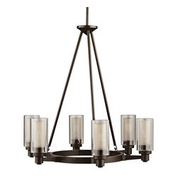 Transitional Olde Bronze Six Light Round Chandelier - Chandeliers