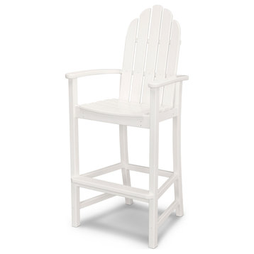 Polywood Classic Adirondack Bar Chair, White