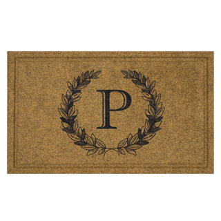 A1hc 100% Pure Rubber Monogrammed Front Door Mat 24 x39 Doormat, Indoor/ Outdoor Use - K