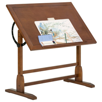 Vintage Drafting Table, Rustic Oak, Rustic Oak, 42"