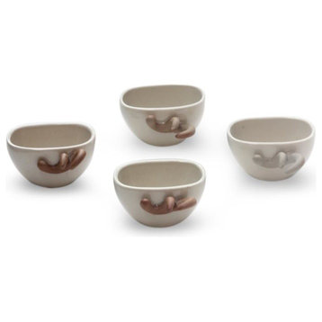 Novica Uniqo Ceramic Teacups, 4-Piece Set