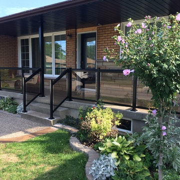 Tinted Glass and Aluminum Porch Railings