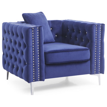 Paige Accent Chair, Blue