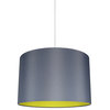Marie Duo Color Shade Pendant, 10"x15.5", Gray With Yellow Lining