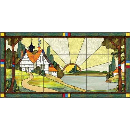 Paned Expressions Landscape Ceramic Tile Mural