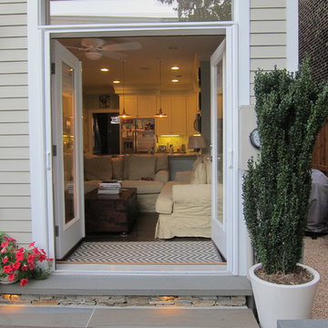 Patio, Bench, & Fire Feature at Alexandria Townhouse
