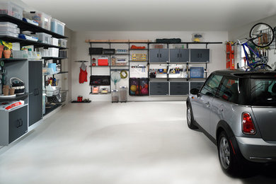 Mid-sized modern attached two-car garage in Miami.