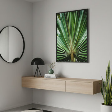 Aged and Colorized Wide Palm Leaves 2 Modern Style Wall Art