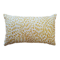 Pillow Decor - Matisse Dots Golden Yellow Throw Pillow 12x19, with Polyfill Insert - Decorative Pillows