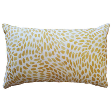 Matisse Dots Golden Yellow Throw Pillow 12x19, with Polyfill Insert
