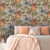 Painted Oriental Birds and Trees Tropical Wallpaper, Natural, Double Roll